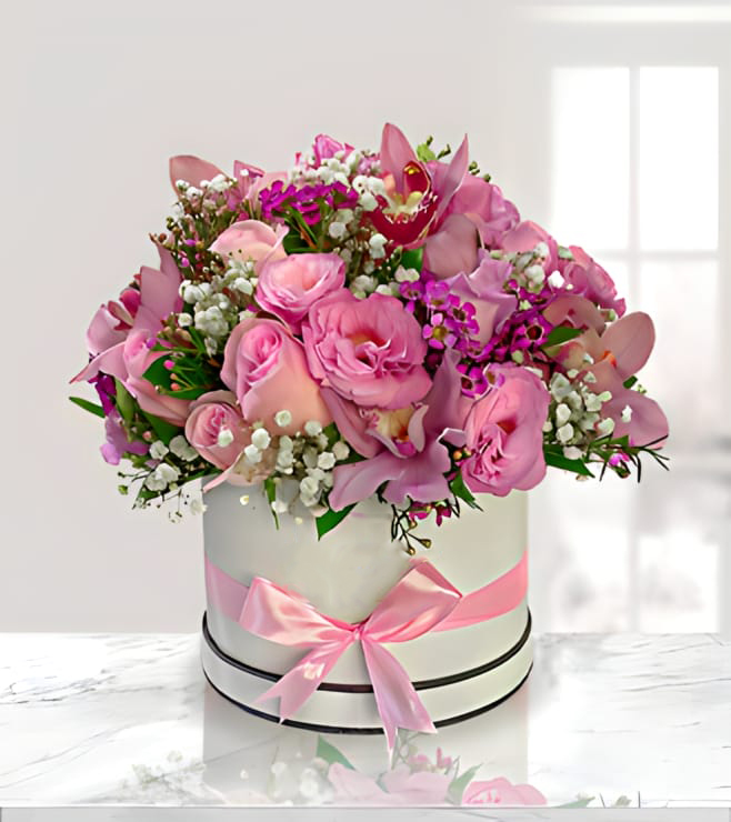 Pink Dream Hatbox, FLOWERS