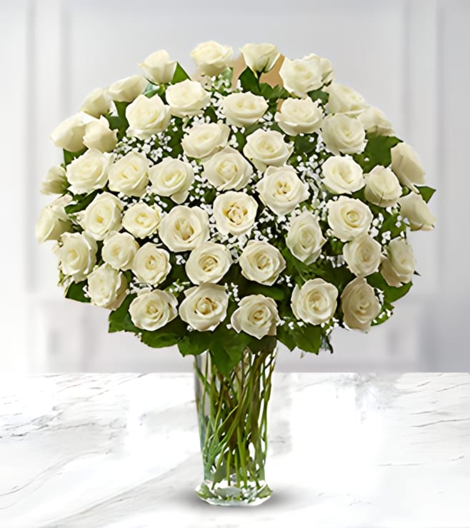 Serene White Roses, FLOWERS