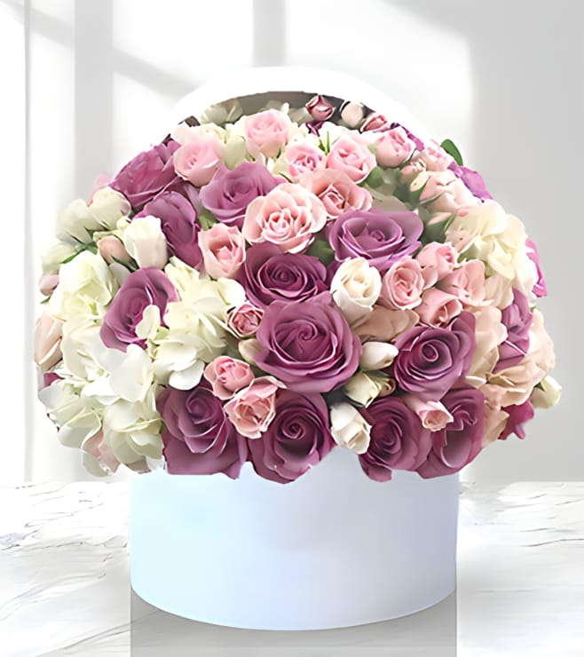 Pretty & Posh Rose Hatbox, FLOWERS